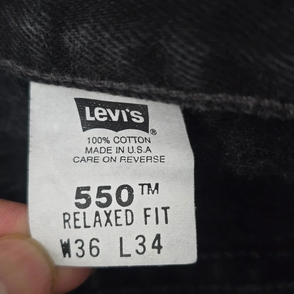 Levi's 550 Relaxed Fit Jeans Black‎ Wash Denim Mens W36 L34